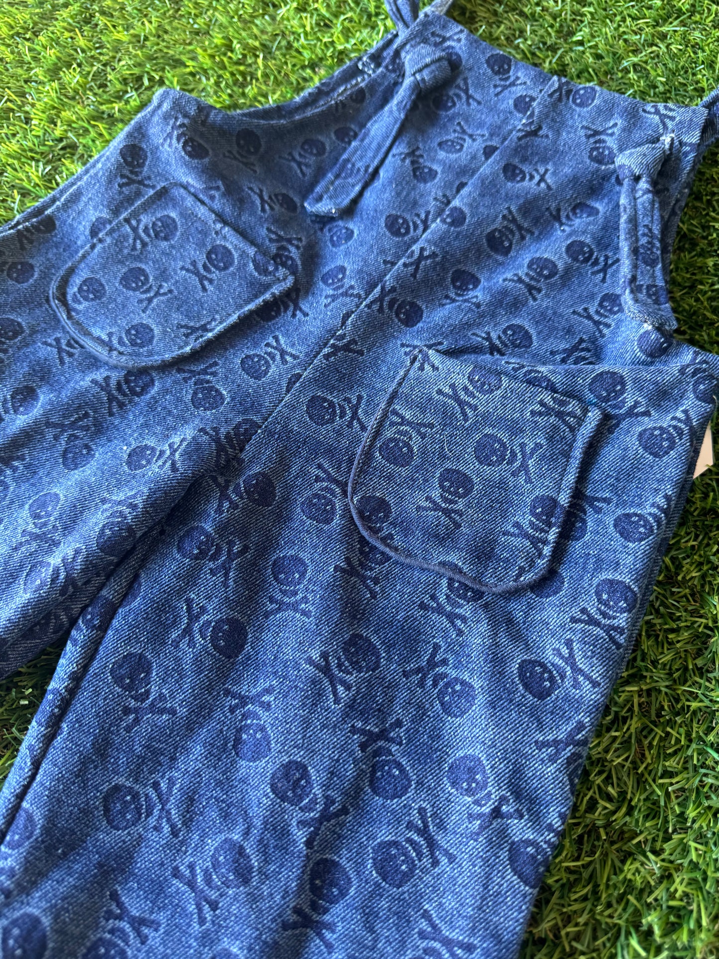 Skull Denim Overalls