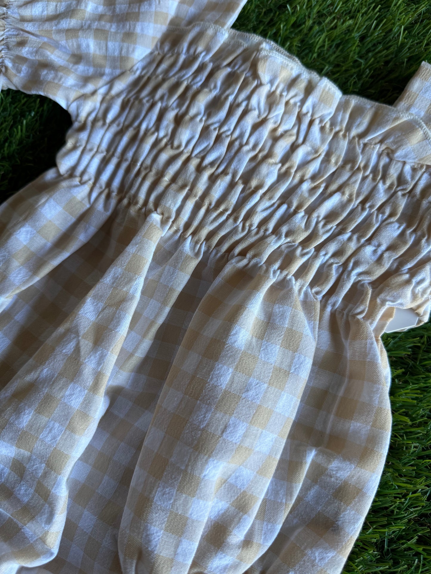 Mommy & Me Gingham Baby Bubble Romper w/ Matching Bow